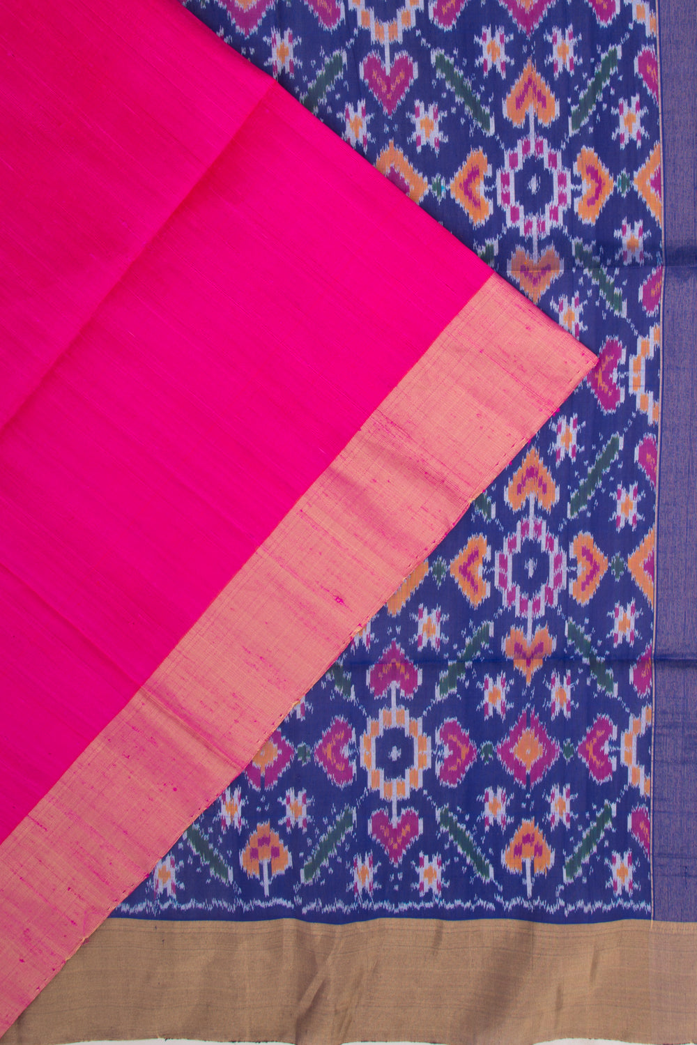 Tussar Plain Pink Saree