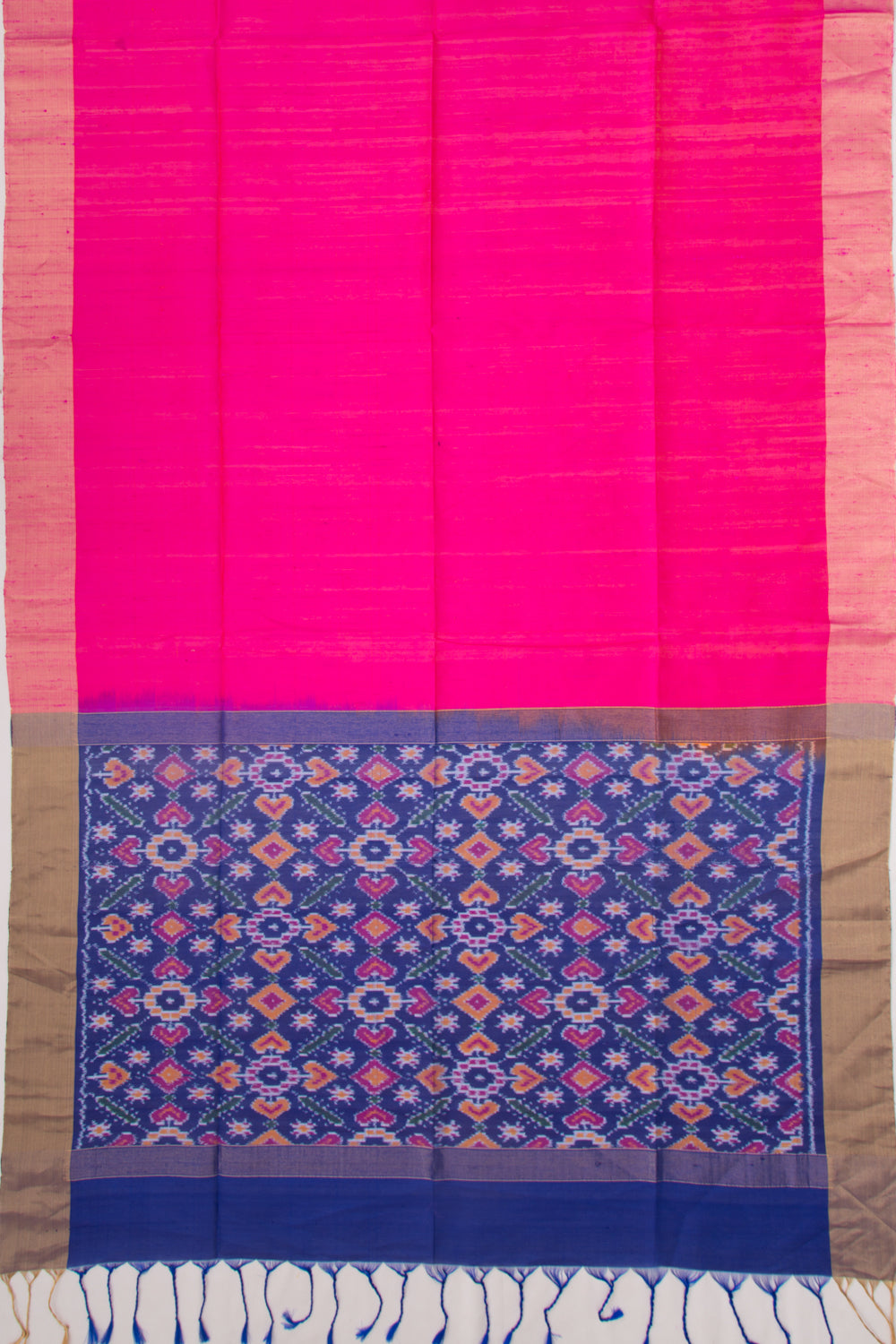 Tussar Plain Pink Saree