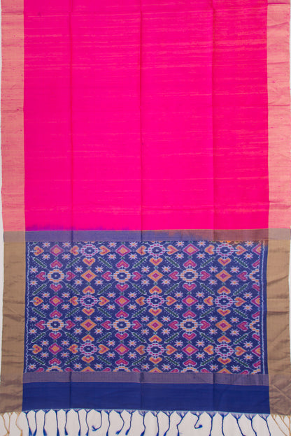 Tussar Plain Pink Saree