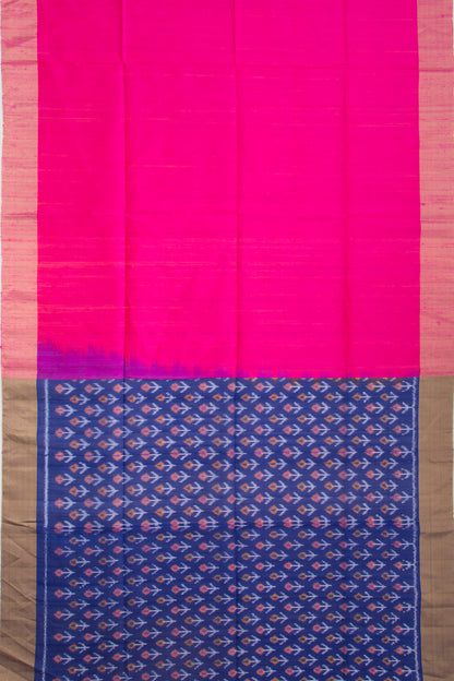 Tussar Plain Pink Saree