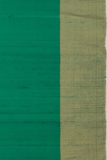 Tussar Plain Dark Green Saree