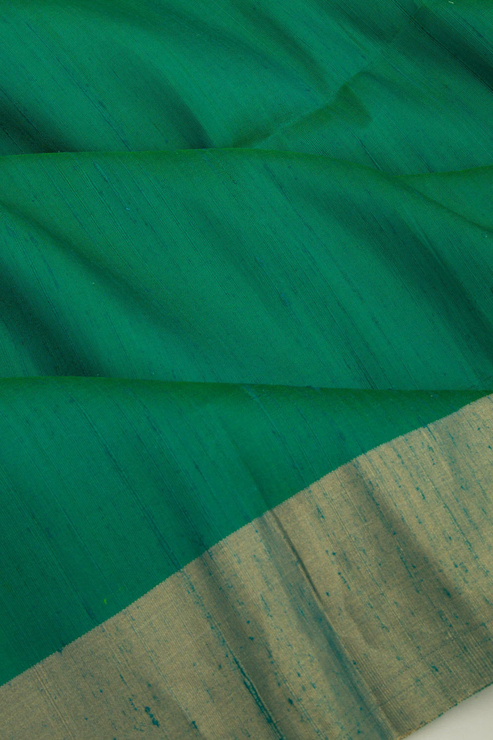 Tussar Plain Dark Green Saree