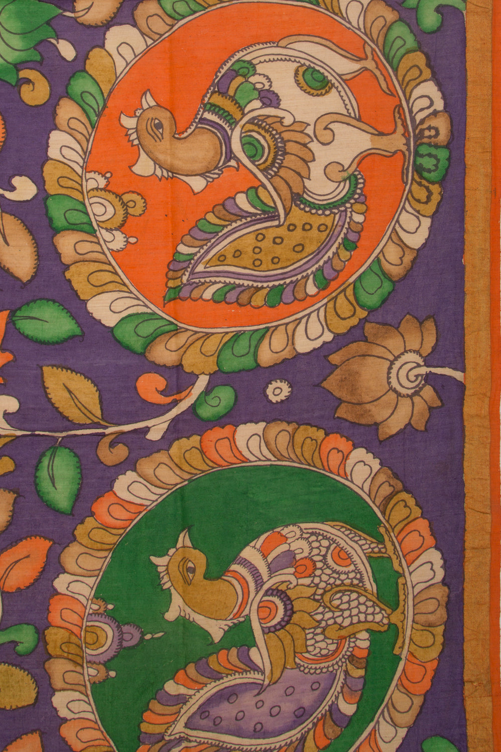 Tussar Kalamkari Violet Saree