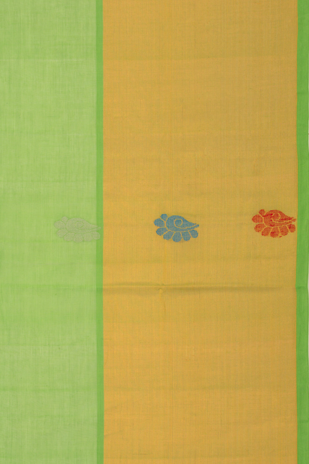 Mangalgiri Cotton Butta Green Saree