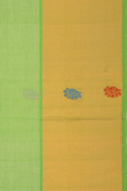 Mangalgiri Cotton Butta Green Saree