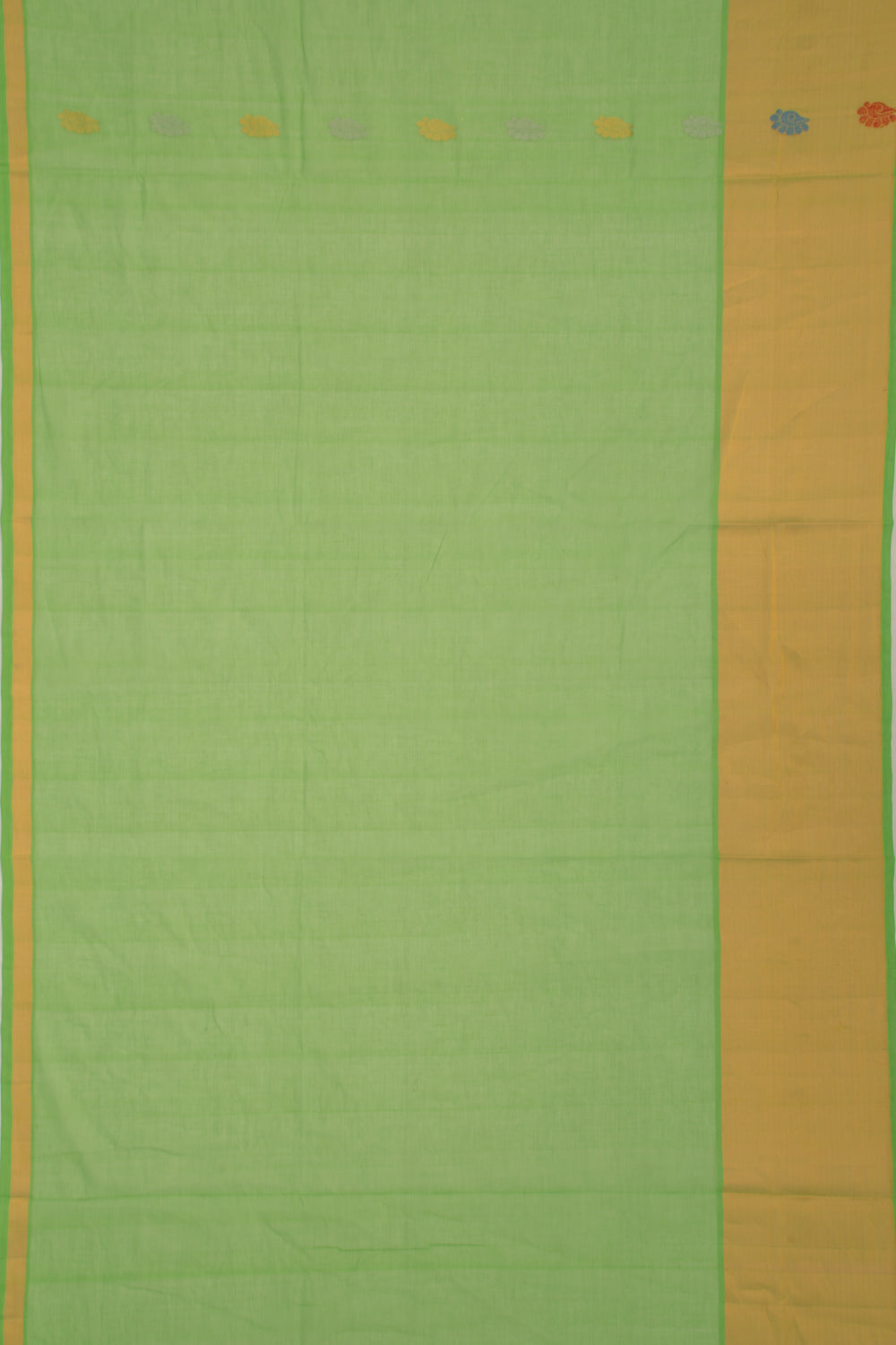 Mangalgiri Cotton Butta Green Saree