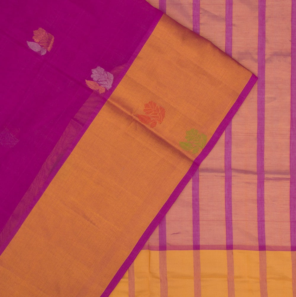 Mangalgiri Cotton Butta Purple Saree