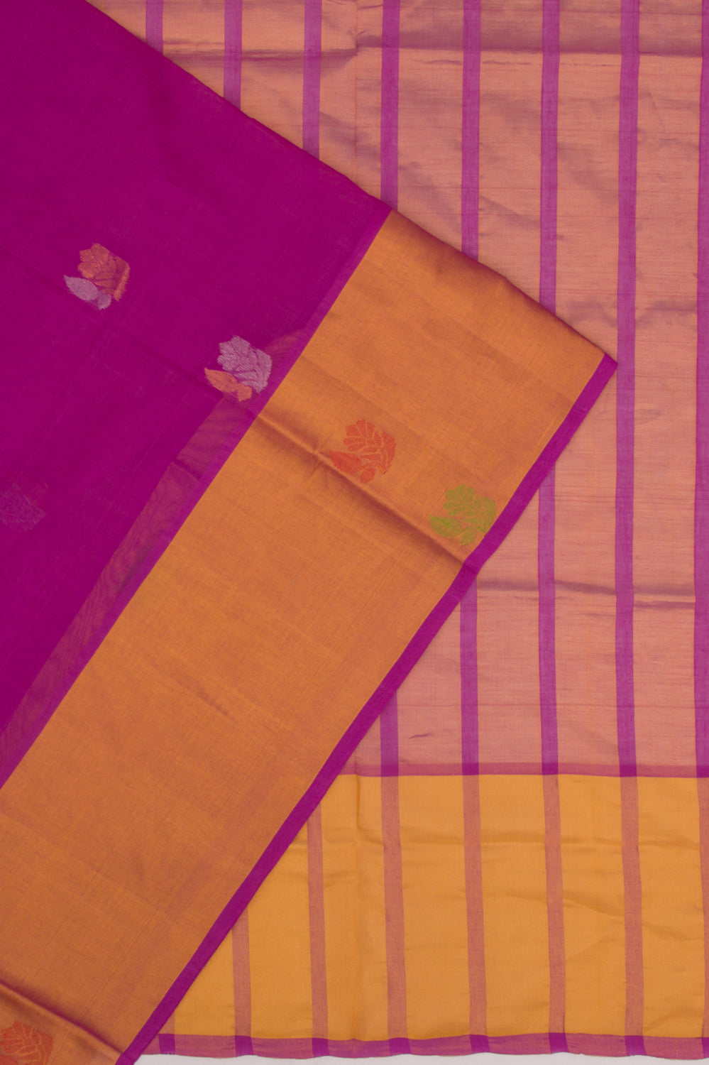Mangalgiri Cotton Butta Purple Saree