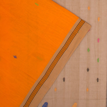 Mangalgiri Cotton Butta Orange Saree