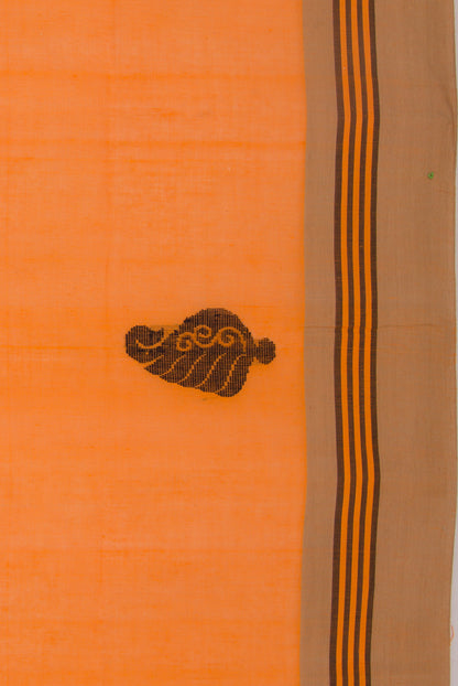Mangalgiri Cotton Butta Orange Saree
