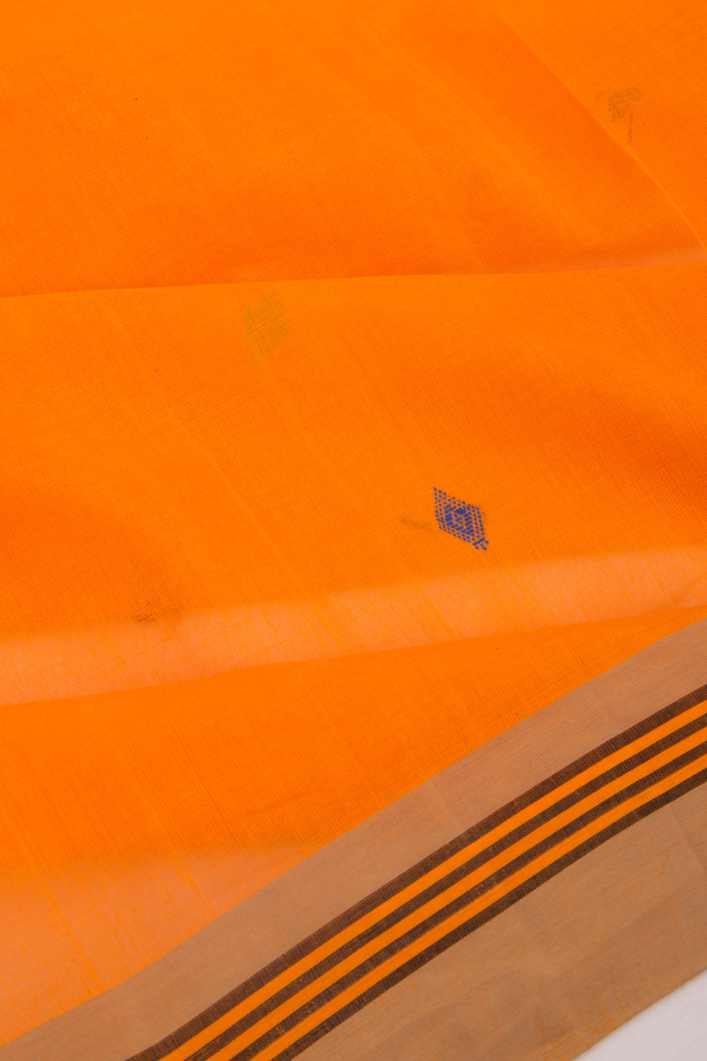 Mangalgiri Cotton Butta Orange Saree