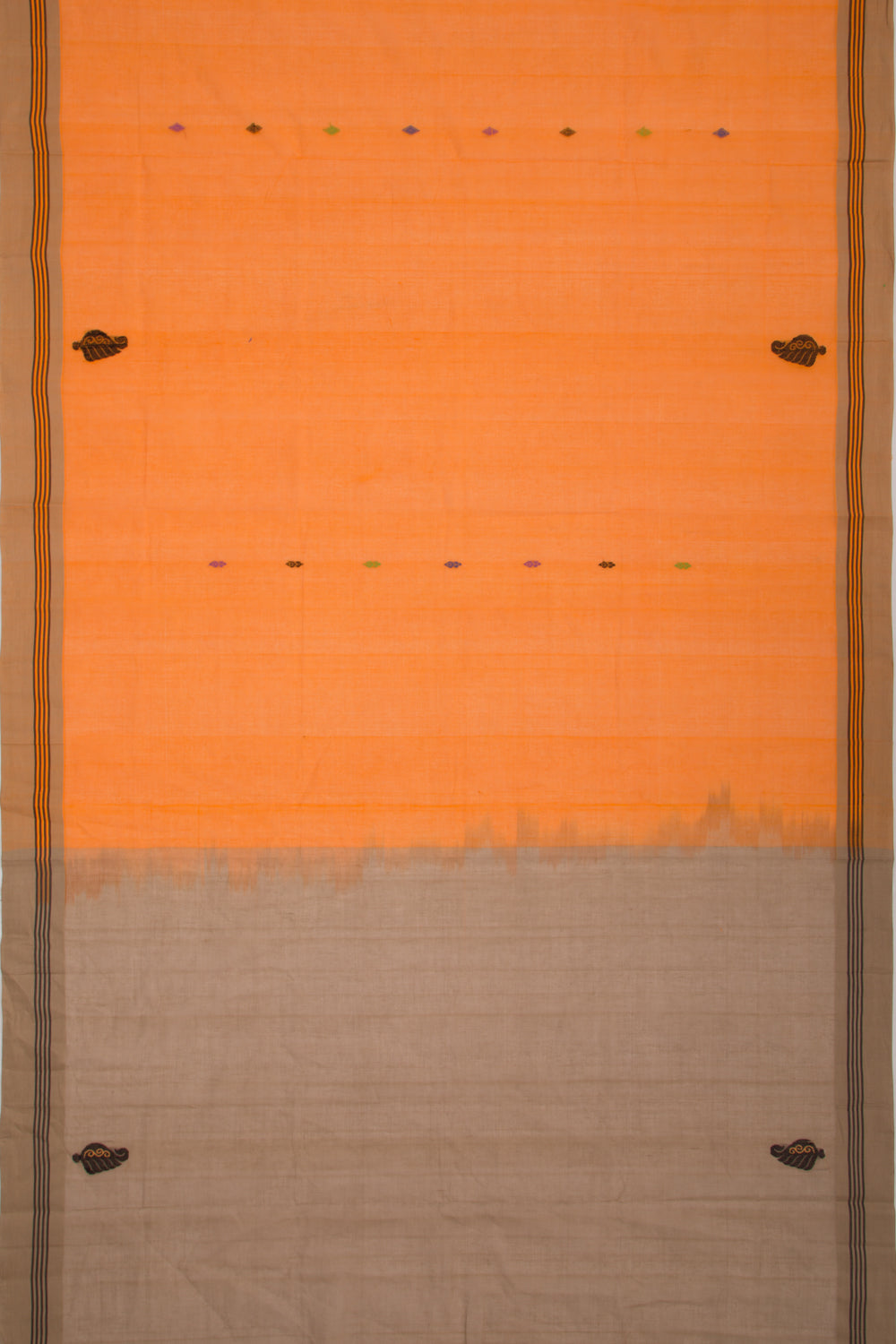 Mangalgiri Cotton Butta Orange Saree