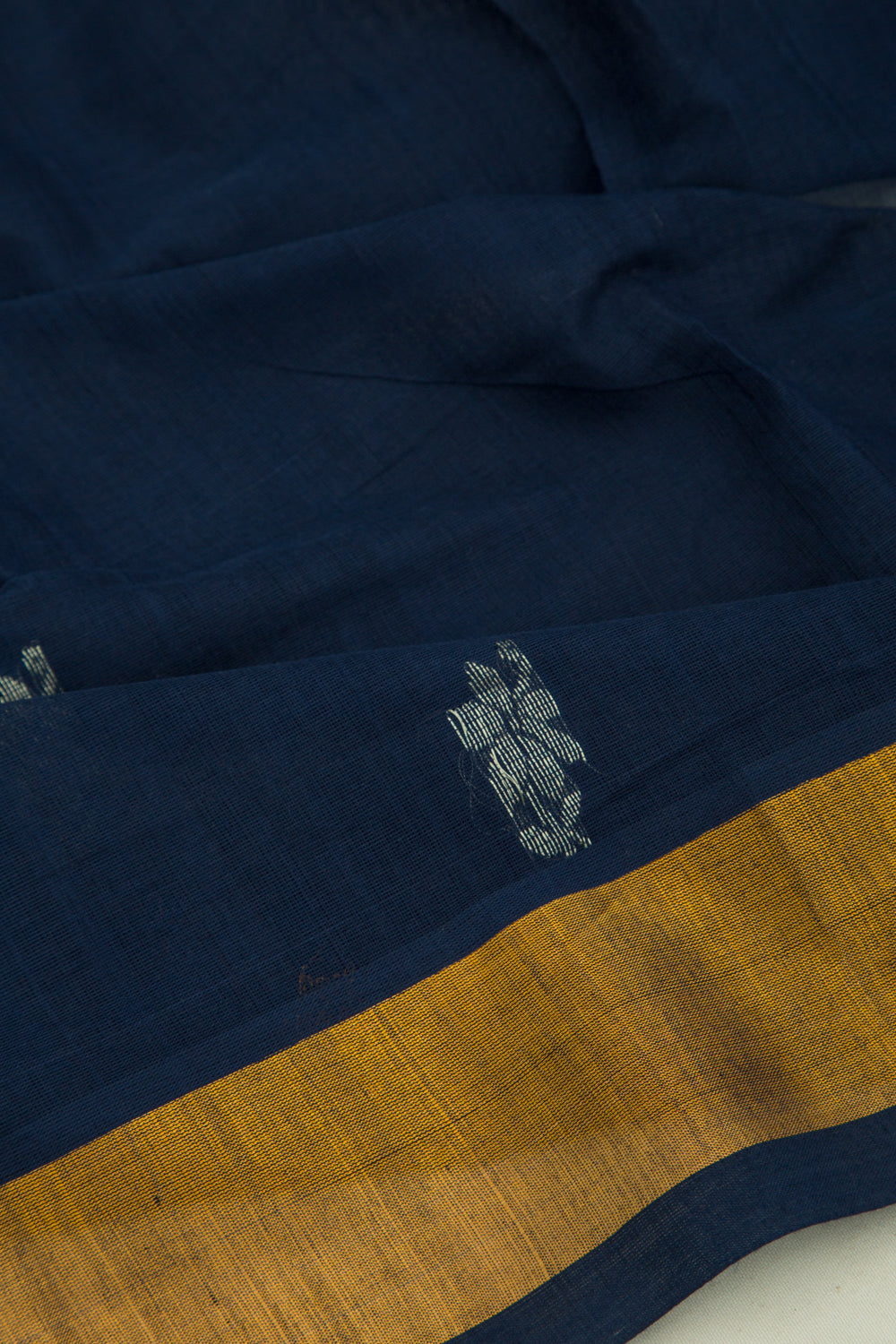 Mangalgiri Cotton Butta Dark Blue Saree