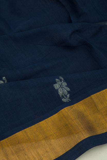 Mangalgiri Cotton Butta Dark Blue Saree