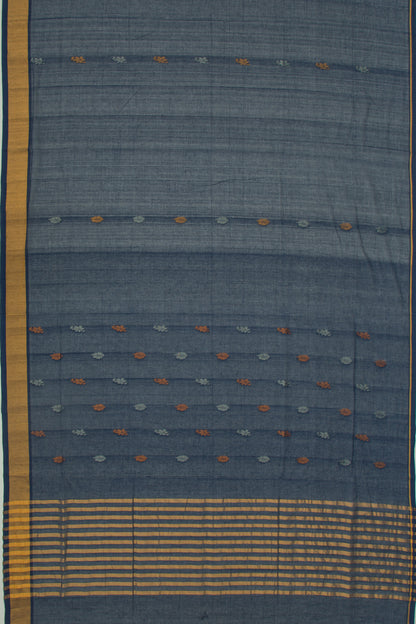 Mangalgiri Cotton Butta Dark Blue Saree