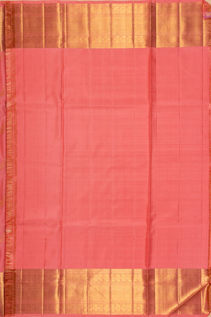 Kanchipuram Silk Jaal Peach Saree