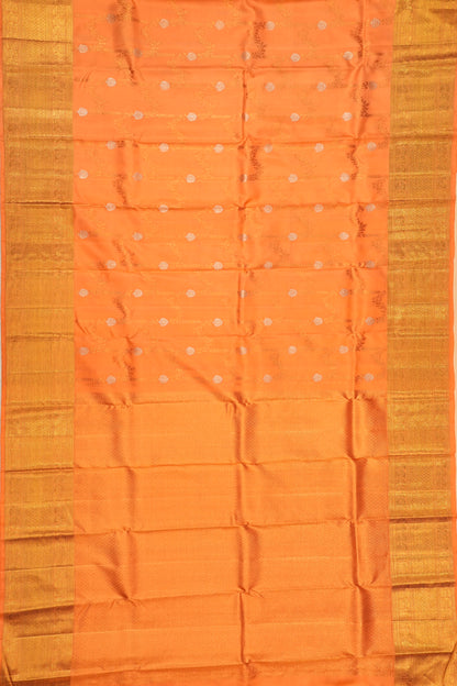 Kanchipuram Silk Jaal Orange Saree