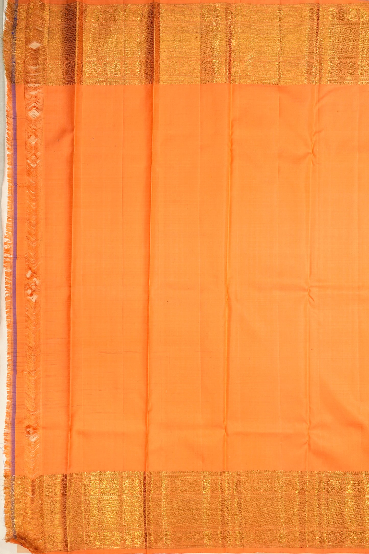 Kanchipuram Silk Jaal Orange Saree