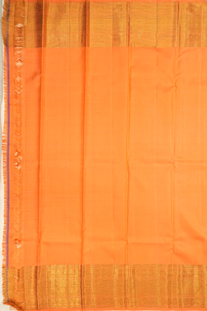 Kanchipuram Silk Jaal Orange Saree