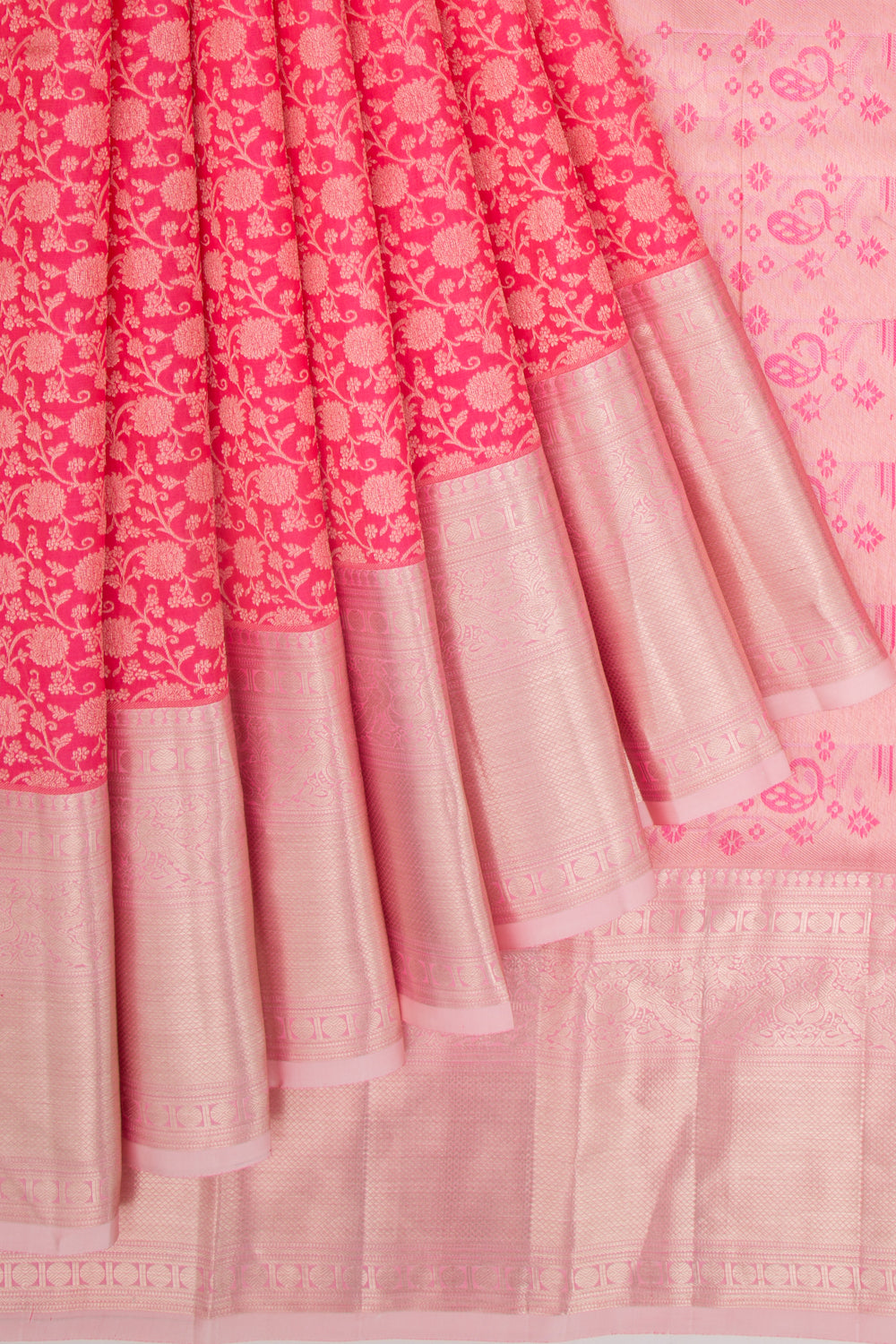 Taranga Kanchi Silk Jaal Pink Saree