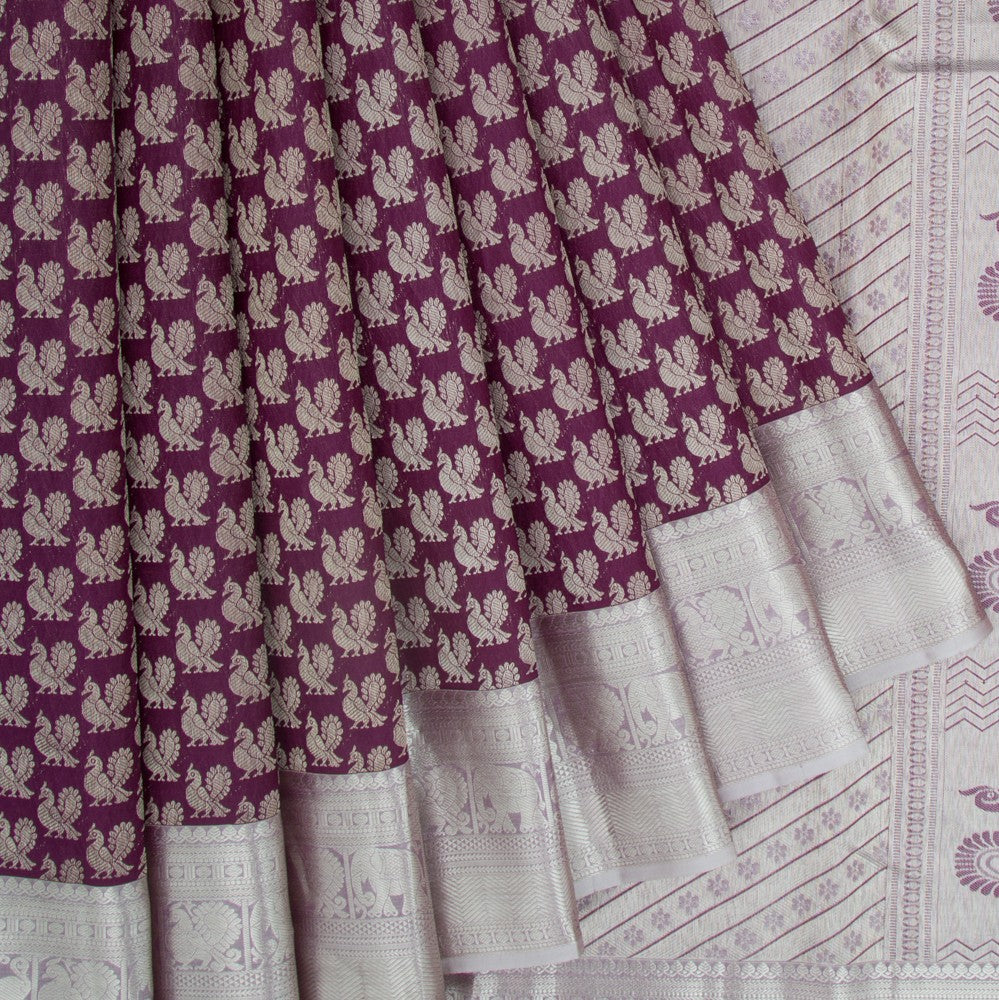 Taranga Kanchi Silk Butta Violet Saree