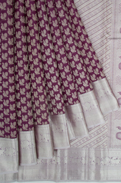 Taranga Kanchi Silk Butta Violet Saree