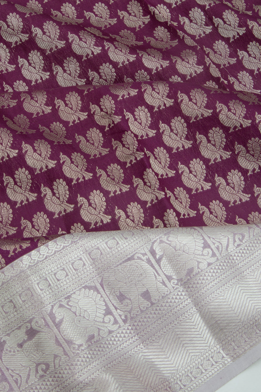 Taranga Kanchi Silk Butta Violet Saree
