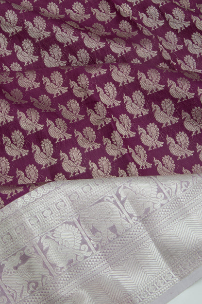 Taranga Kanchi Silk Butta Violet Saree
