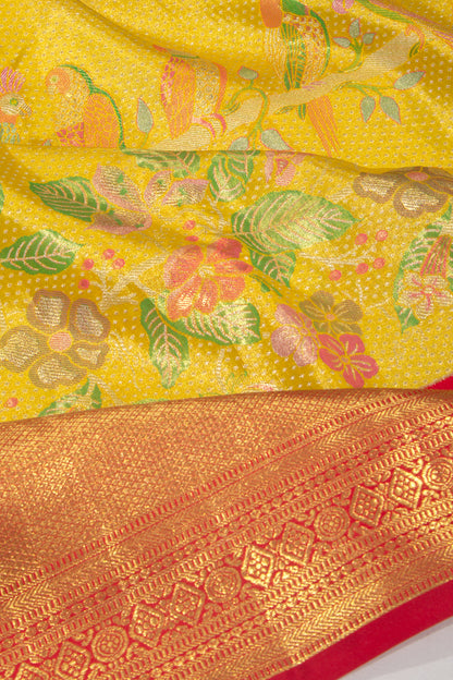Kanchipuram Silk Tissue Brocade Gold Saree