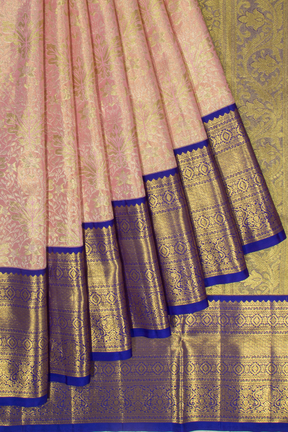 Taranga Kanchi Silk Tissue Brocade Baby Pink Saree