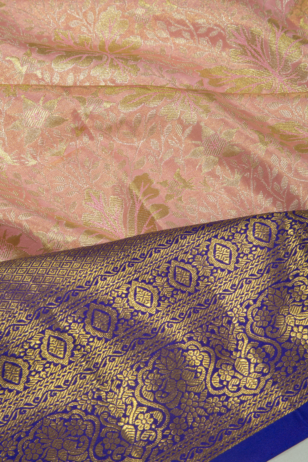 Taranga Kanchi Silk Tissue Brocade Baby Pink Saree