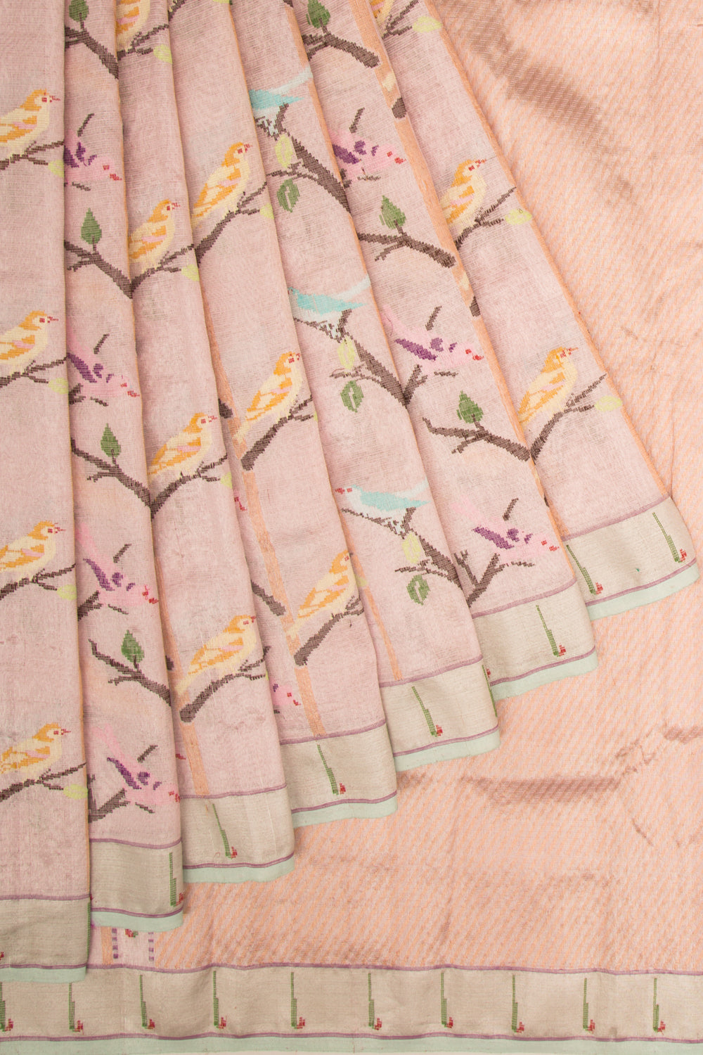 Kota Silk Tissue Jamdani Gold Saree