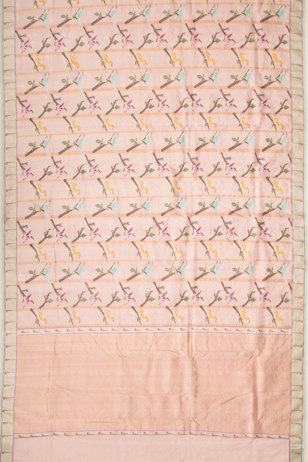 Kota Silk Tissue Jamdani Gold Saree