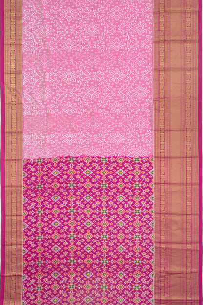 Kanchipuram Silk Ikat Baby Pink Saree