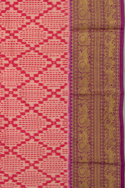 Kanchipuram Silk Ikat Pink Saree