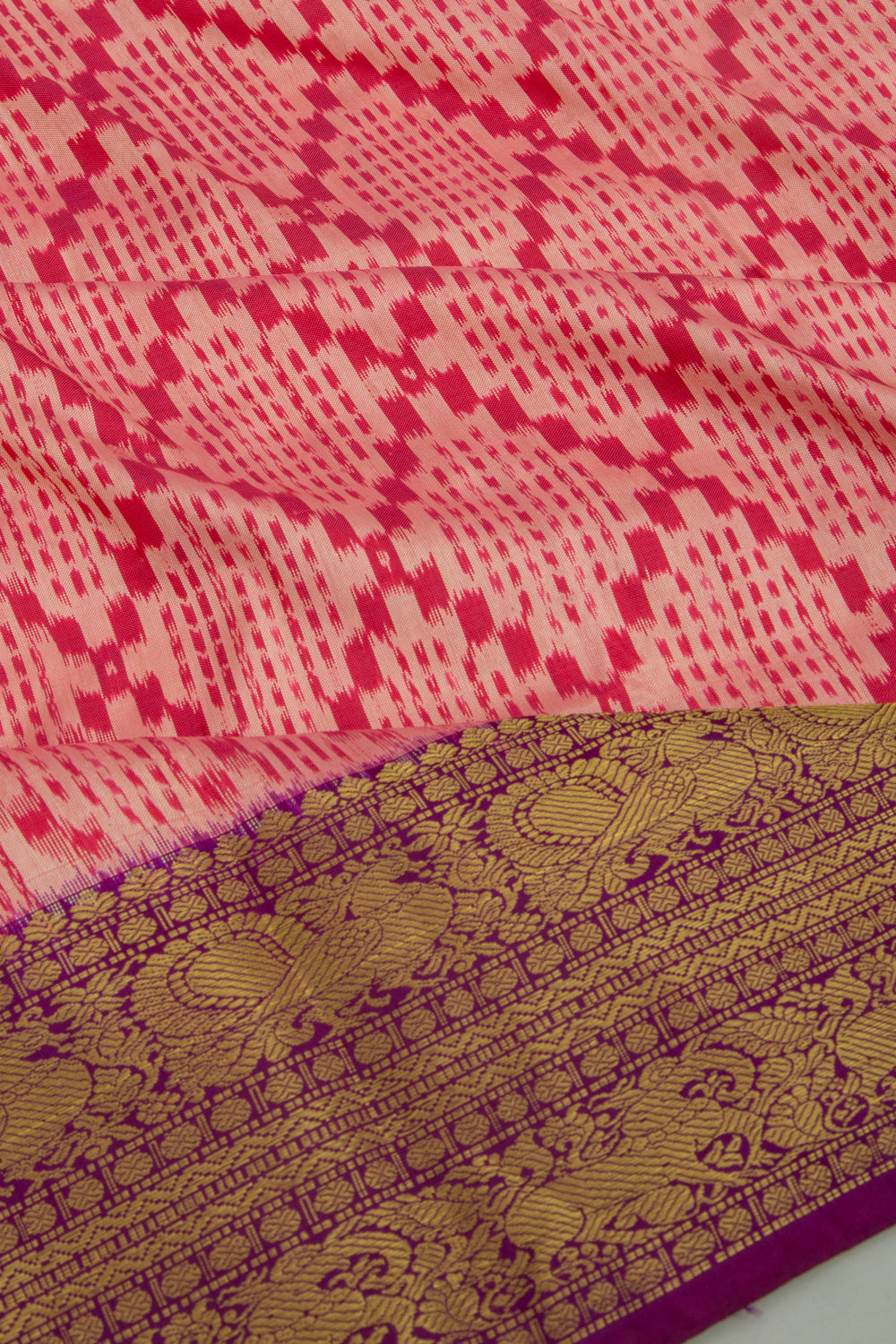 Kanchipuram Silk Ikat Pink Saree