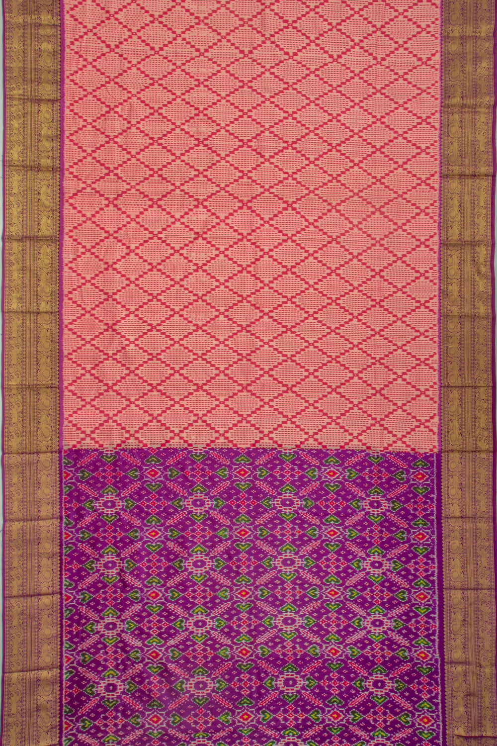 Kanchipuram Silk Ikat Pink Saree