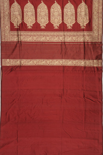 Banarasi Silk Shikargah Jaal Maroon Saree