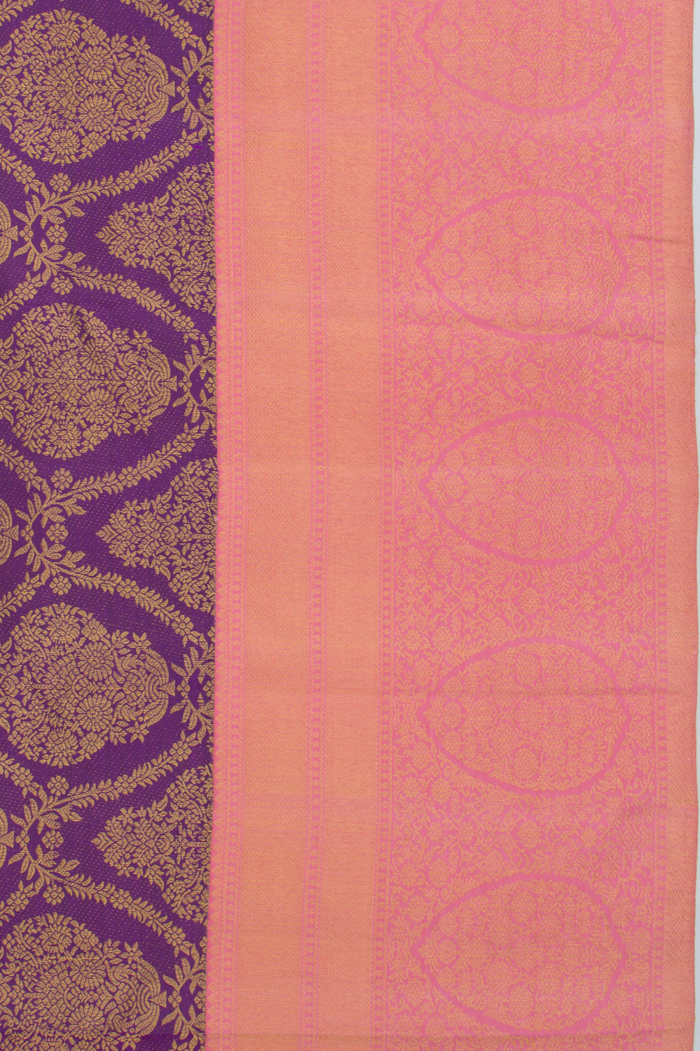 Kanchipuram Silk Jaal Purple Saree