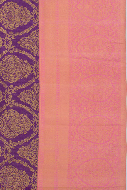 Kanchipuram Silk Jaal Purple Saree