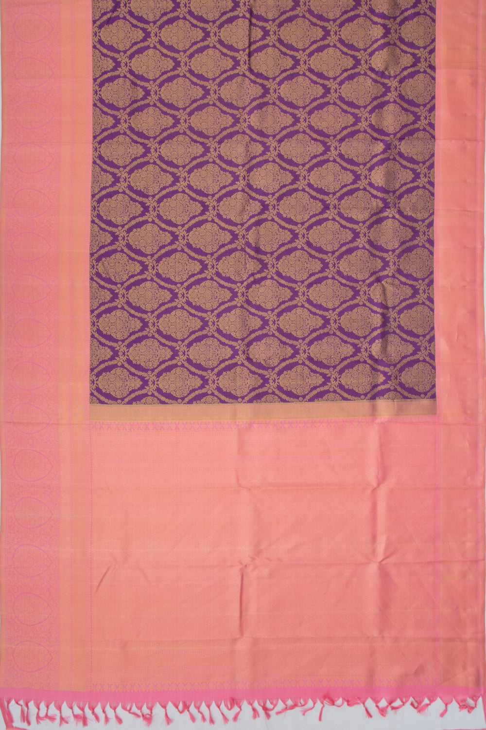 Kanchipuram Silk Jaal Purple Saree