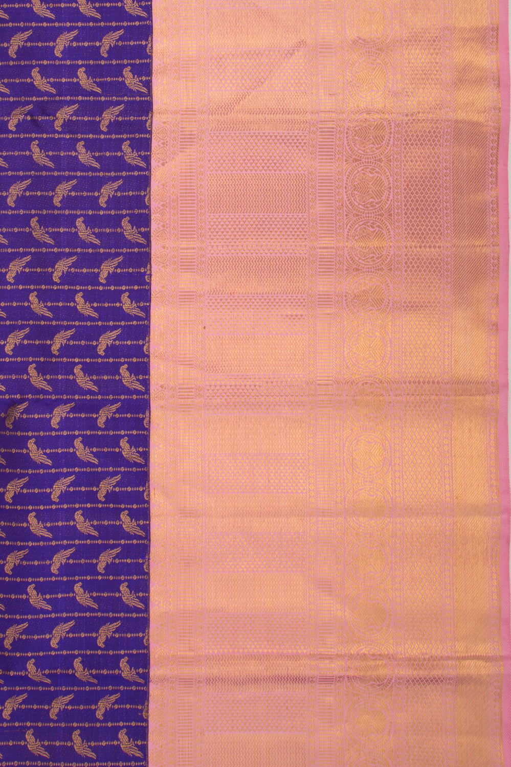 Kanchipuram Silk Brocade Royal Blue Saree