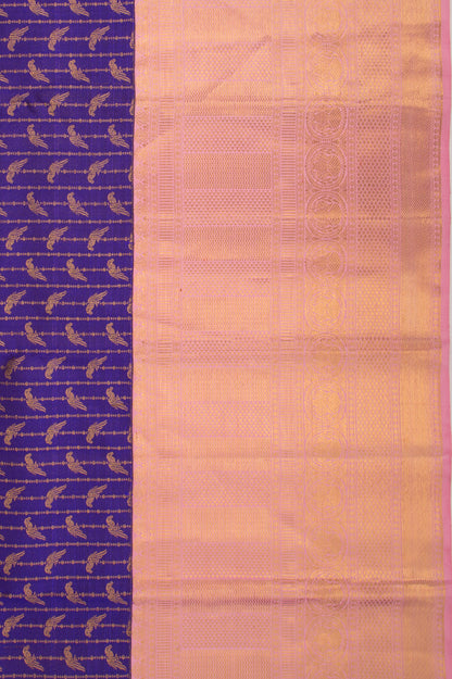 Kanchipuram Silk Brocade Royal Blue Saree