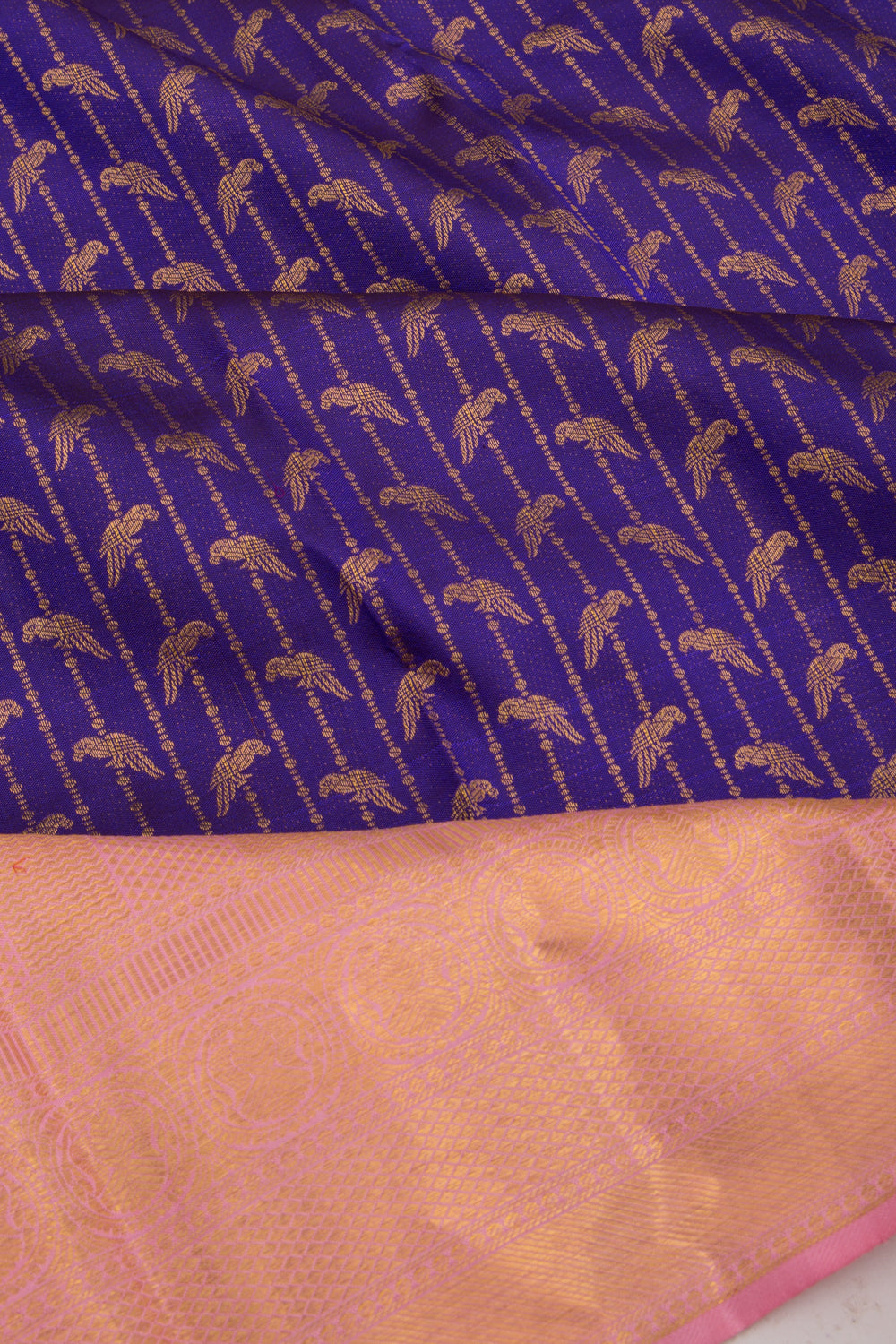 Kanchipuram Silk Brocade Royal Blue Saree