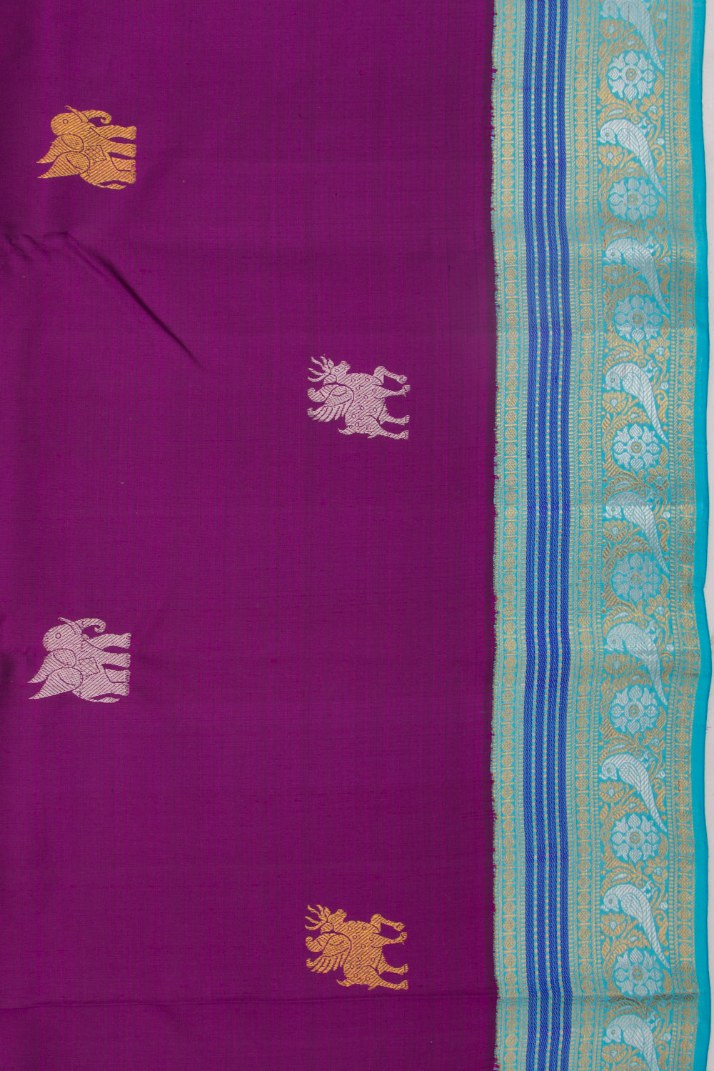 Kanchipuram Silk Butta Purple Saree