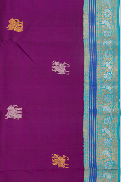 Kanchipuram Silk Butta Purple Saree