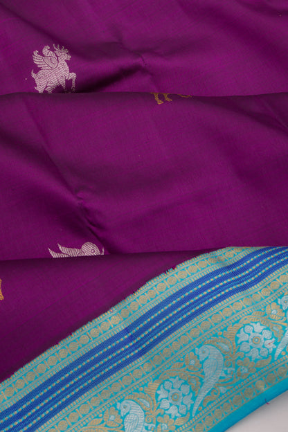 Kanchipuram Silk Butta Purple Saree