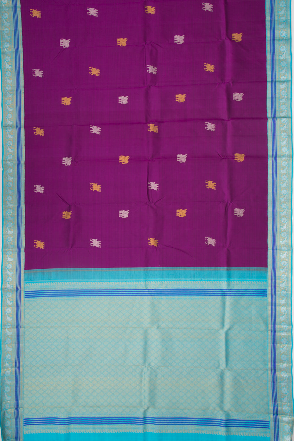 Kanchipuram Silk Butta Purple Saree