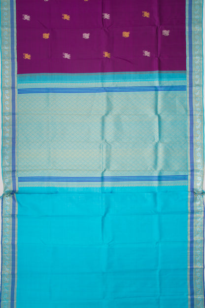 Kanchipuram Silk Butta Purple Saree