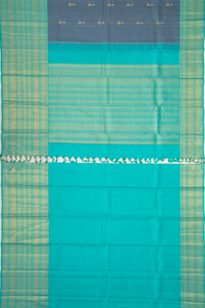 Kanchipuram Silk Butta Elephant Grey Saree